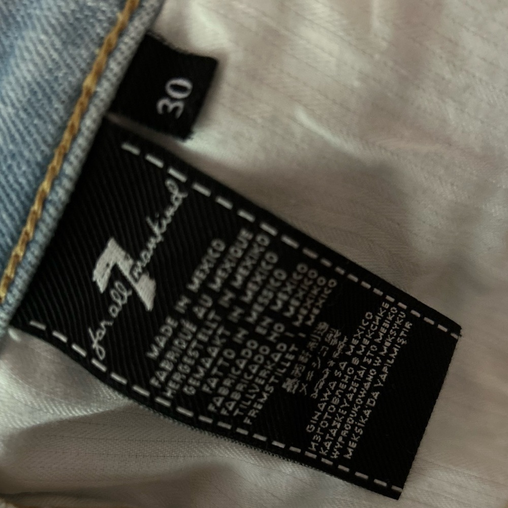 7 For All Mankind High Waist Ankle Skinny With Rainbow Fringe size 30  🌈 👖 - Picture 14 of 16